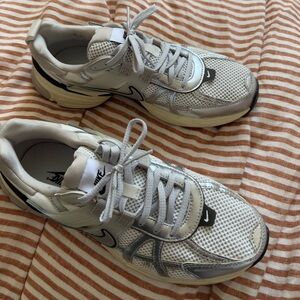 Nike Women’s V2K Sneakers in Gray/Silver and White